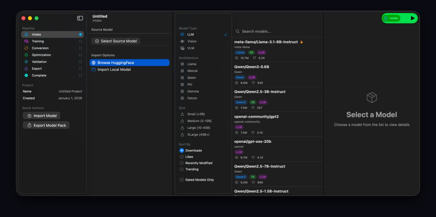 Intake · Hugging Face model browser